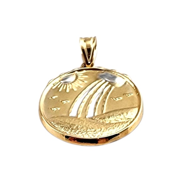 14K Yellow and White Gold "With Love All Things Are Possible" Pendant #21984 - Picture 13 of 14